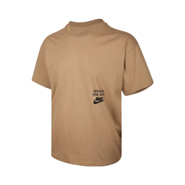 Nike T-Shirts Men's Brown Crew Neck Moderate