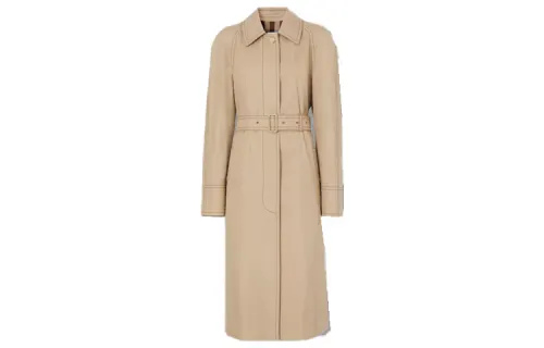 Burberry Coats Women's Brown Lapel Moderate Straight Fit