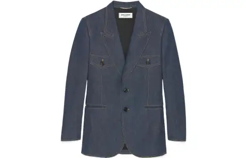 single-breasted denim blazer