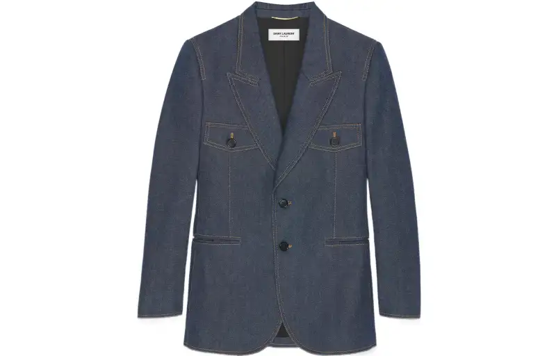 single-breasted denim blazer