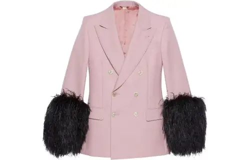GUCCI Business Suits Women's Pink Suit Collar Moderate Straight Fit