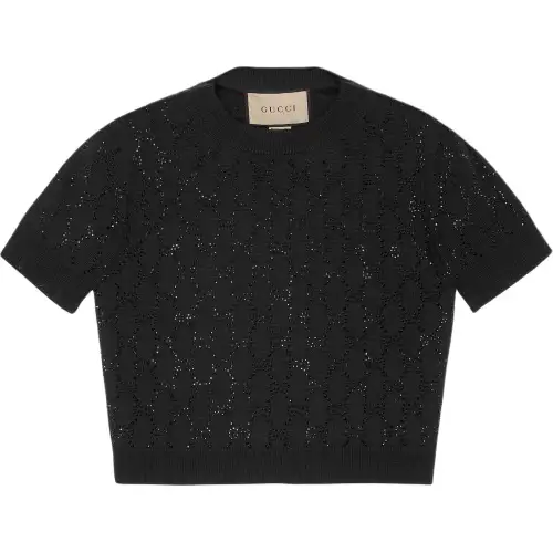 GUCCI Sweaters Women's Black Crew Neck Moderate Other