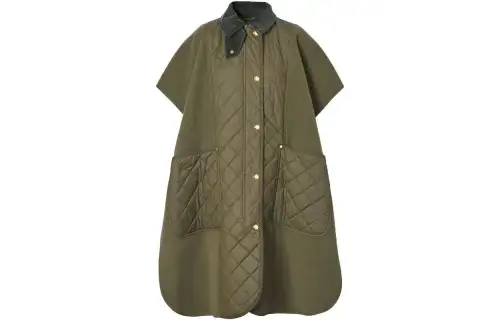 Burberry Coats Women's Army Green Lapel Moderate Straight Fit