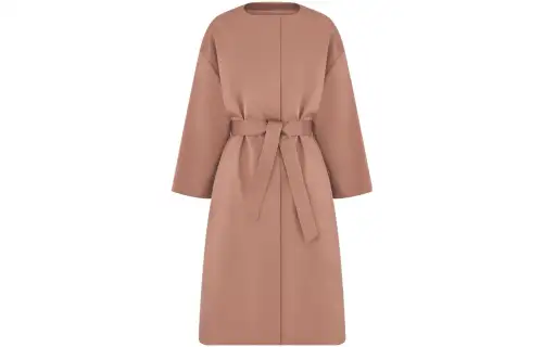 DIOR Coats Women's Apricot Collarless