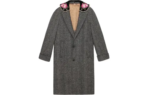GUCCI Coats Women's Gray Lapel Moderate