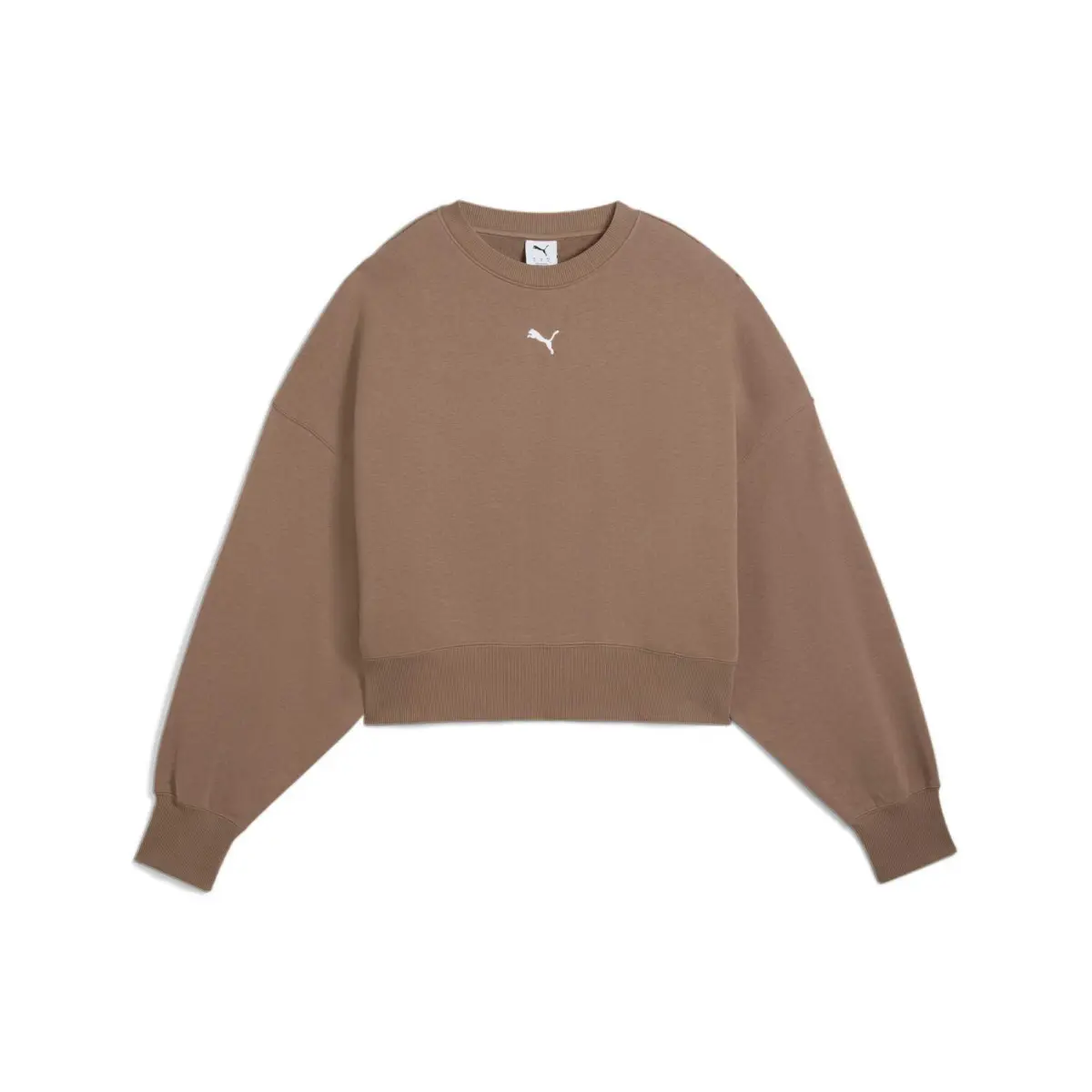 PUMA Sweatshirts Women's Brown/93 Crew Neck Moderate Regular