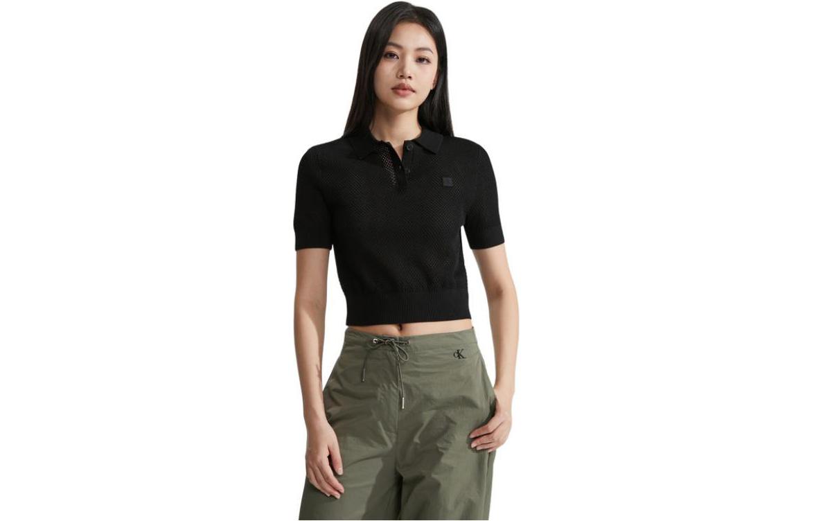 Женская футболка CALVIN KLEIN Polo Knit (черная)