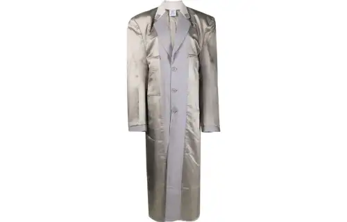 Vetements Coats Women's Gray Lapel Moderate Straight Fit