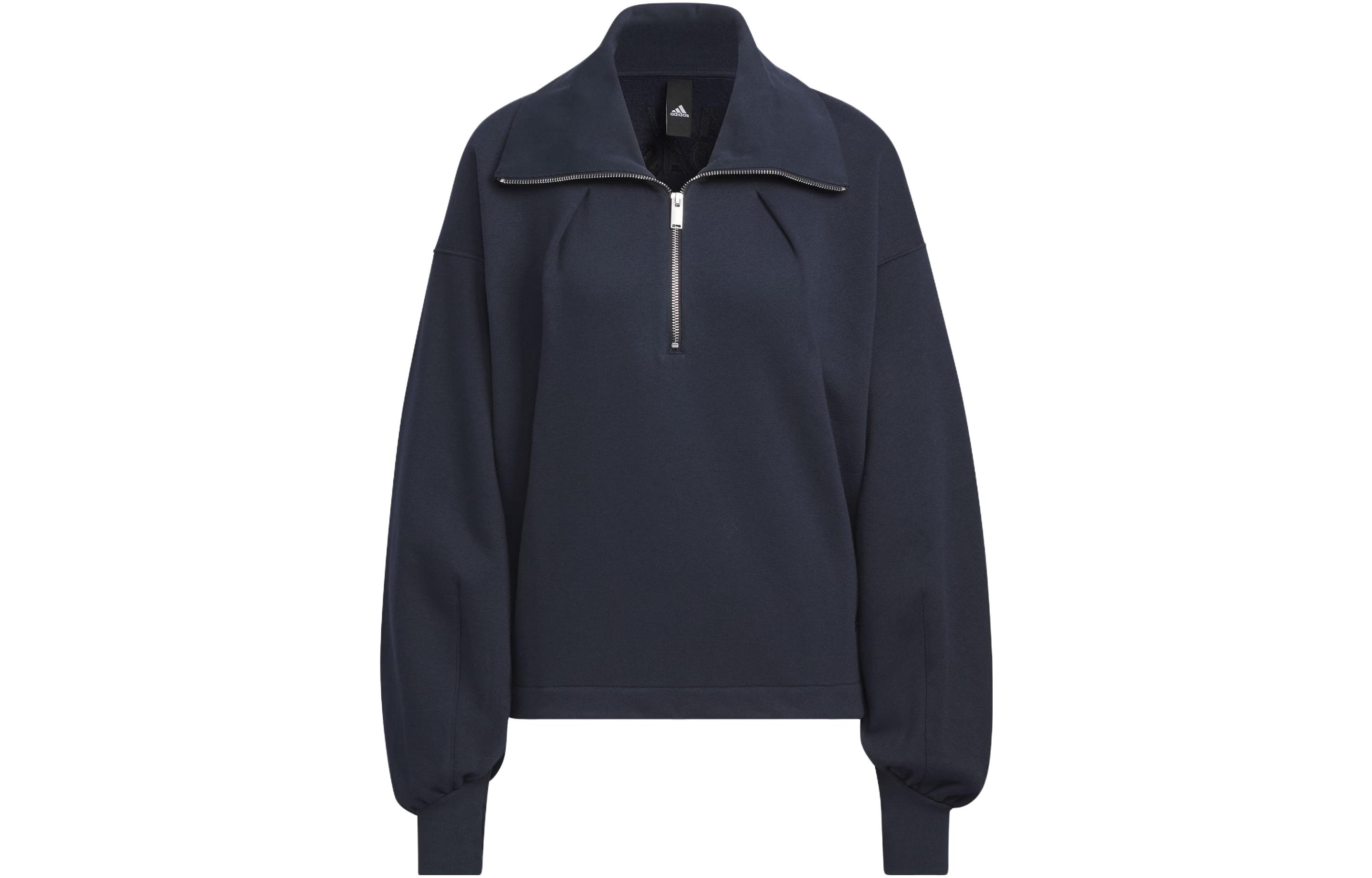 Женская куртка adidas All SZN Fleece Half-Zip Top (темно-синяя)