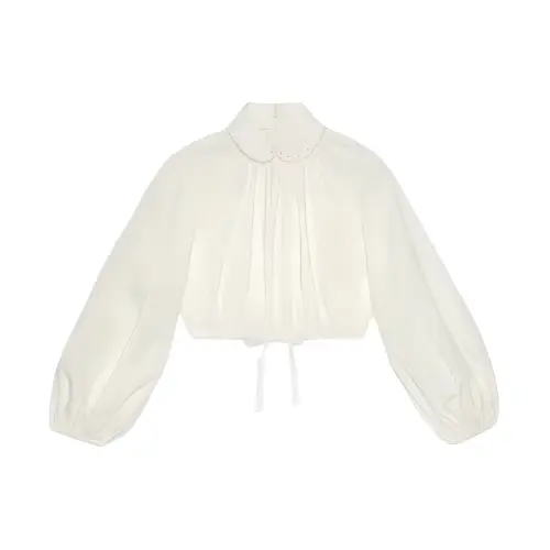GUCCI Shirts Women's White Peter Pan Collar Moderate Other