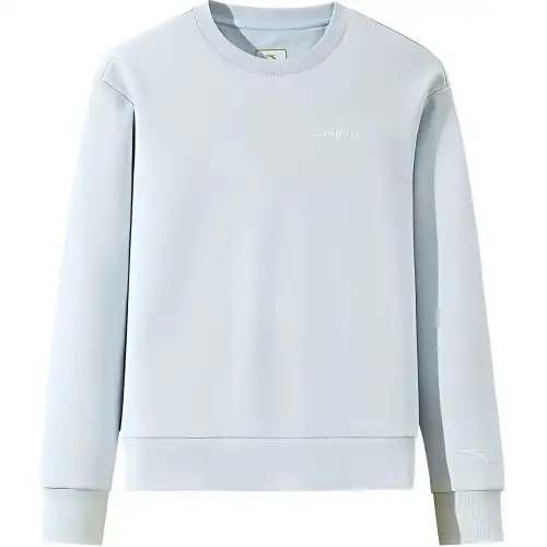 Anta Variety Training Collection Comfortable Casual Minimalist Style Fleece Lined Crew Neck Pullover Sweatshirt Women's