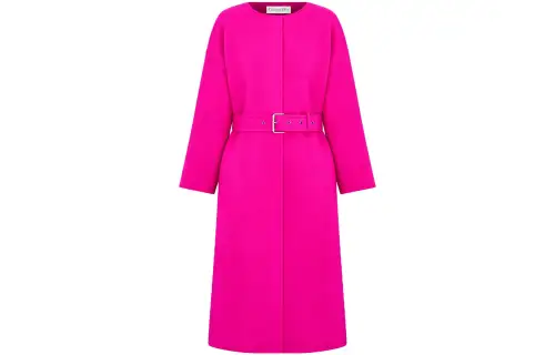 DIOR Coats Women's Pink Moderate Straight Fit