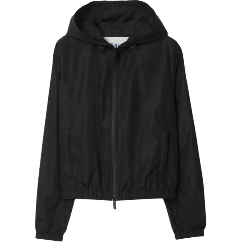 Burberry Logo Printed Zip-Up Hooded Jacket