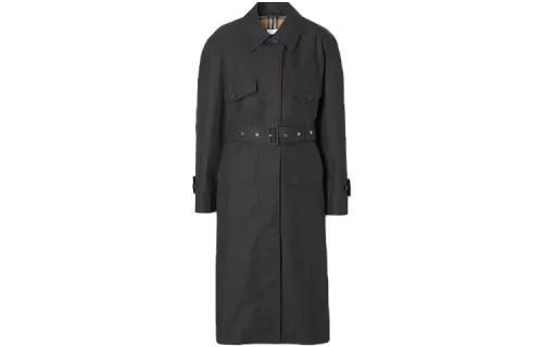 Burberry Coats Women's Black Lapel Moderate