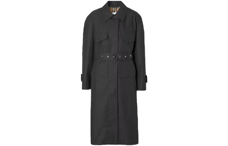 Burberry Coats Women's Black Lapel Moderate