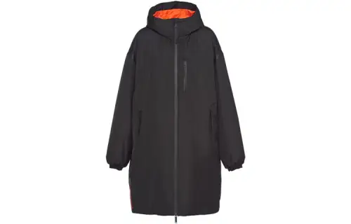 PRADA Coats Women's Black Hooded Moderate