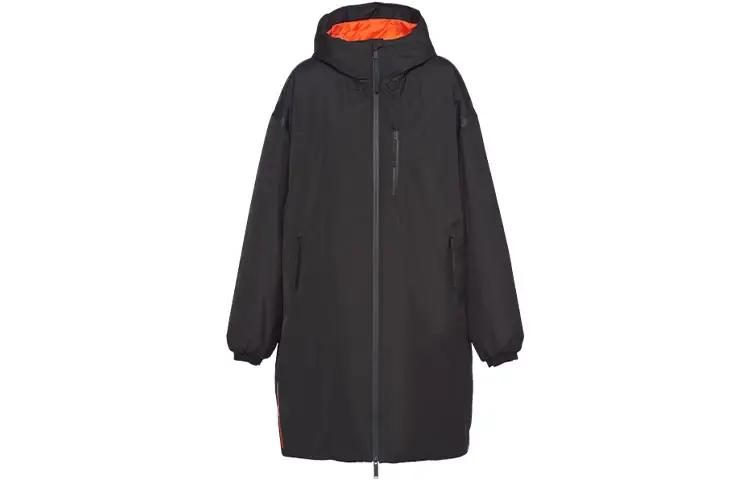 PRADA Coats Women's Black Hooded Moderate