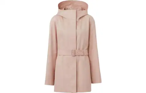 Burberry Coats Women's Pink Hooded Moderate Straight Fit