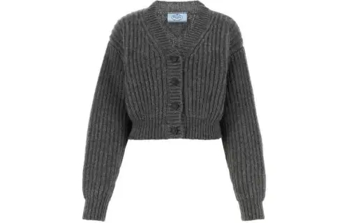 PRADA Knitwear Women's Gray V Neck Moderate Other