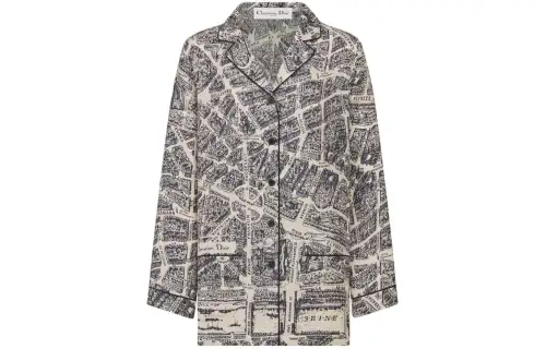 DIOR Shirts Women's Marine Blue Lapel Moderate Other