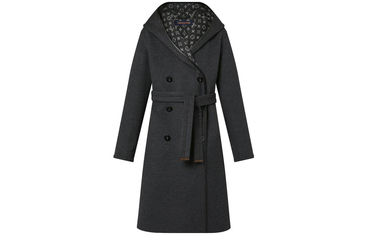 LOUIS VUITTON Hooded Double-Breasted Coat
