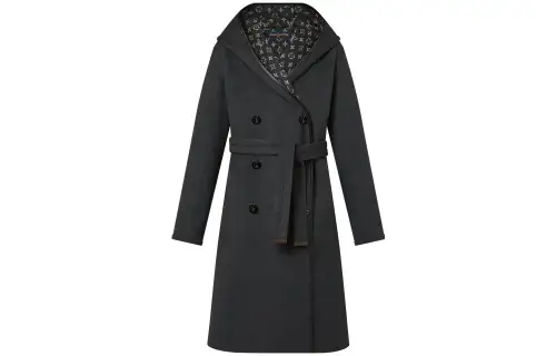 LOUIS VUITTON Hooded Double-Breasted Coat