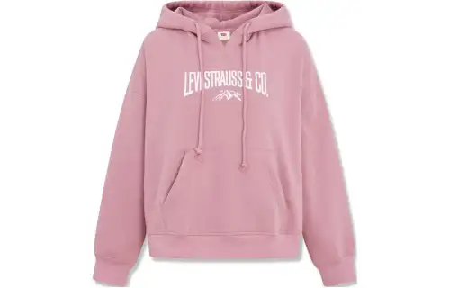 Levis Sweatshirts Women's Pink Hooded Thickened Other
