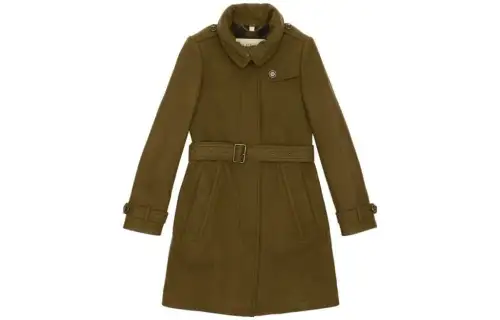 Burberry Coats Women's Brown Lapel Moderate Straight Fit
