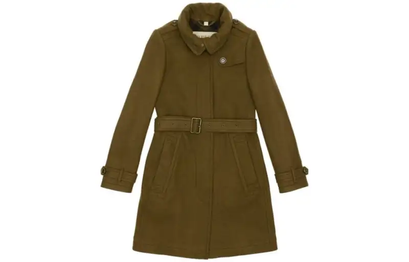 Burberry Coats Women's Brown Lapel Moderate Straight Fit