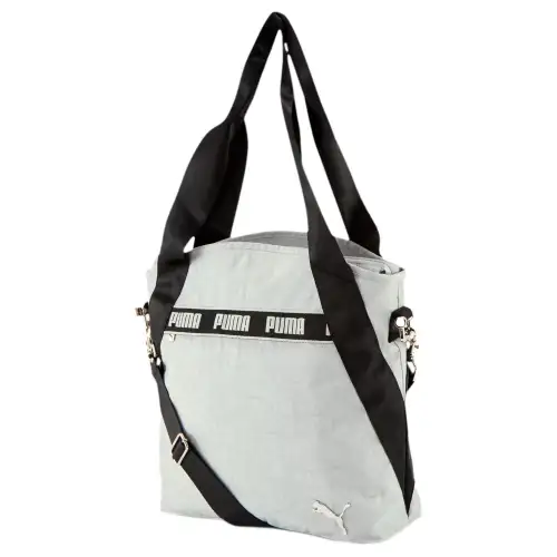 PUMA Polyester Tote Handbag Small Women's Light Gray