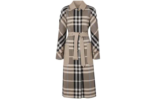 Burberry Coats Women's Soft Yellow Brown Lapel Moderate