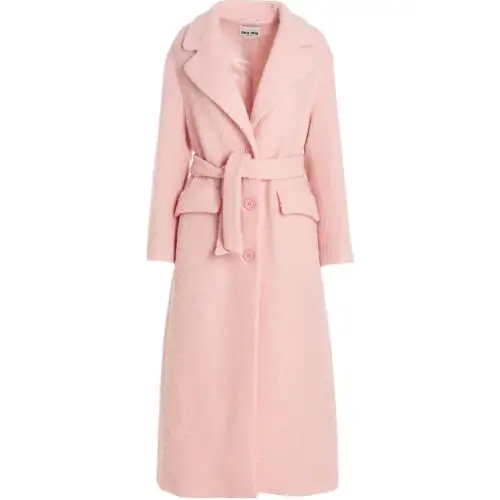 MIU MIU Single Breasted Belted Long Sleeved Coat