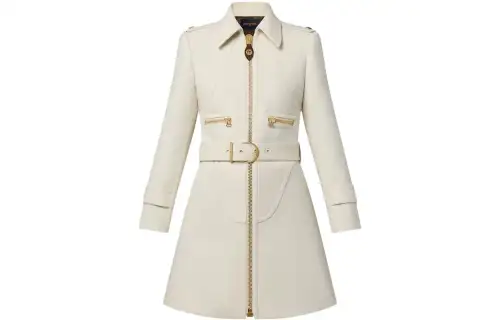 LOUIS VUITTON 1ABQVJ Wool Hopsack Belted Coat
