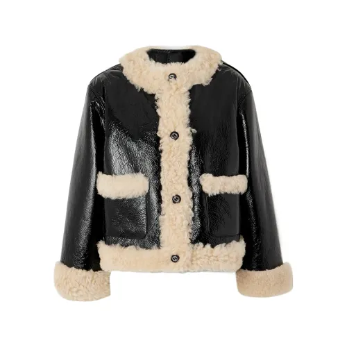 GUCCI Curly Shearling Jacket 'Black/Ivory'