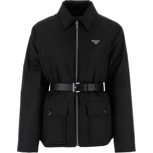 PRADA Logo Plaque Belt Detailed Jacket