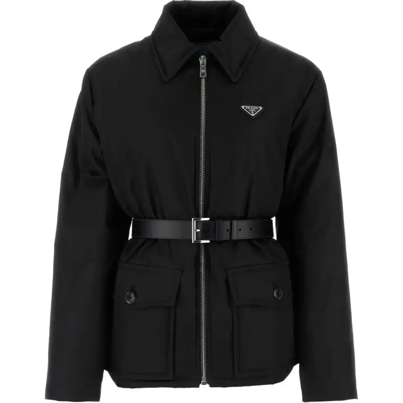 PRADA Logo Plaque Belt Detailed Jacket