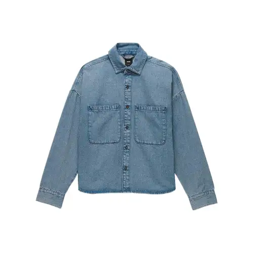 Vans Antica Shirts Women's Blue Lapel Moderate Denim