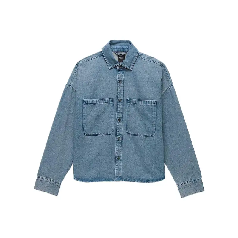 Vans Antica Shirts Women's Blue Lapel Moderate Denim