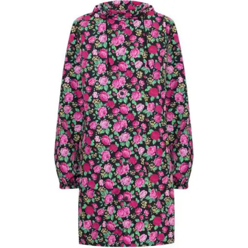 Balenciaga Floral Pattern Hooded Coat