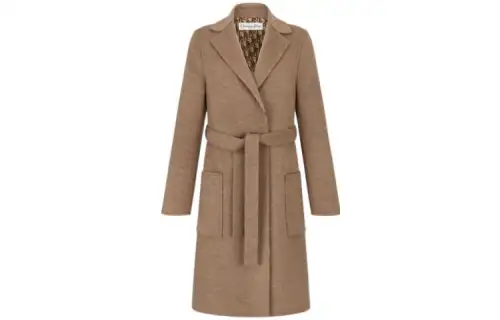 DIOR Coats Women's Brown Lapel Moderate