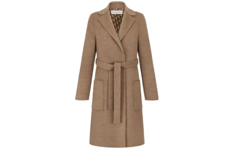 DIOR Coats Women's Brown Lapel Moderate