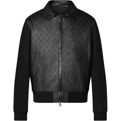 LOUIS VUITTON Debossed Monogram Mix Leather Blouson