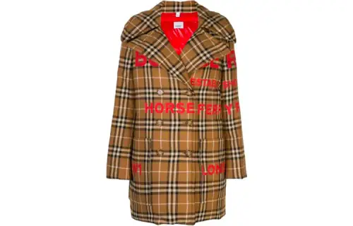 Burberry Coats Women's Brown Lapel Moderate Straight Fit