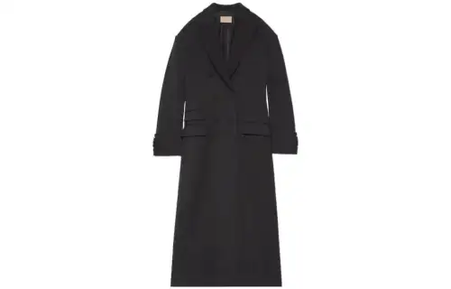 GUCCI Coats Women's Black Lapel Moderate Straight Fit