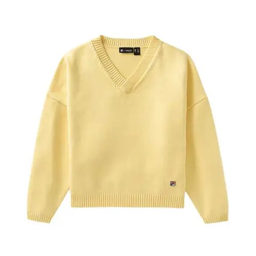 FILA Knitwear Women's Yellow V Neck Moderate