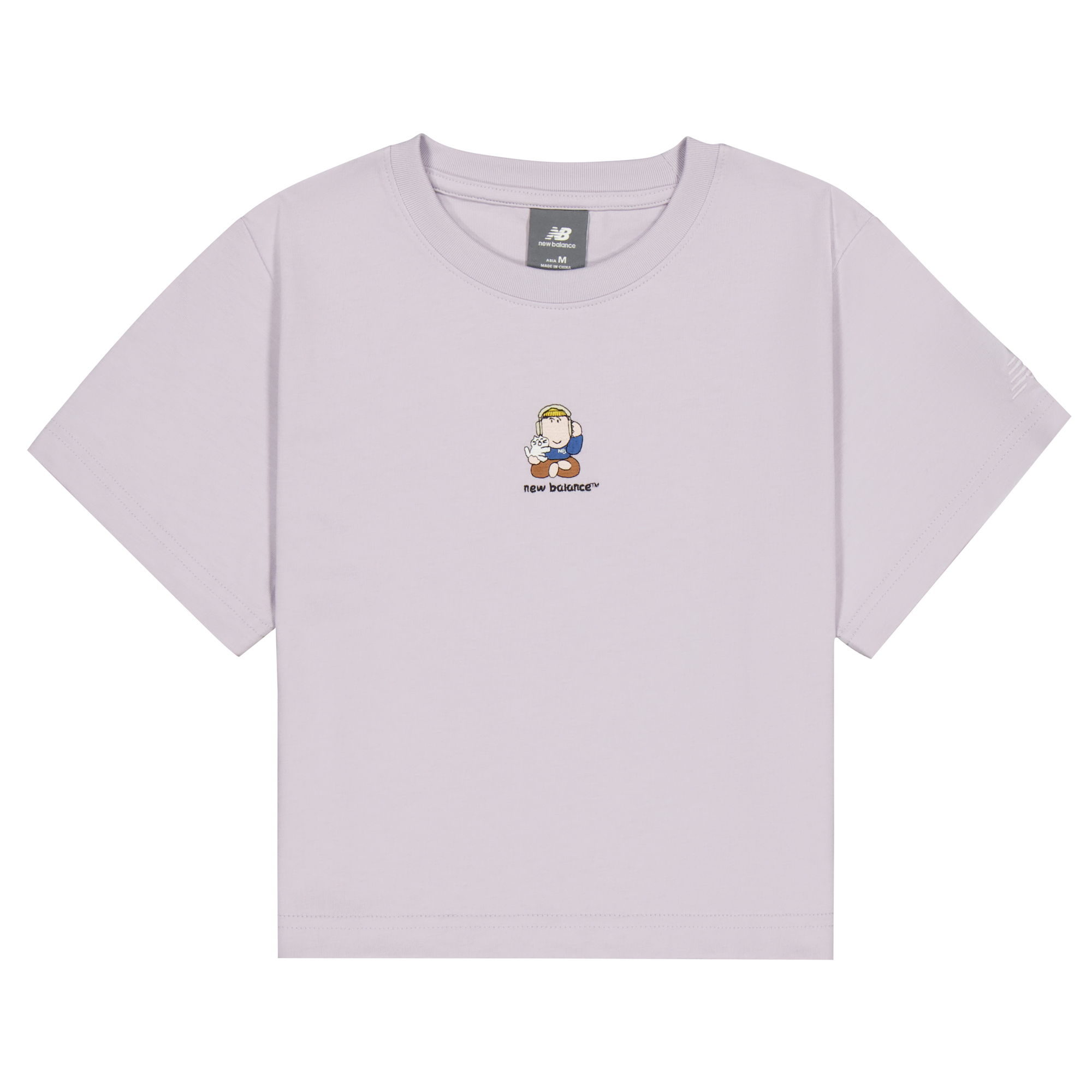 Женская футболка New Balance Crewneck (сиренево-серая)