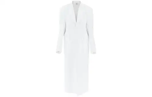 Vetements Coats Women's White Lapel Moderate Straight Fit