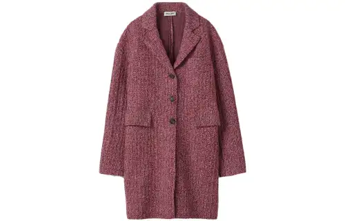 MIU MIU Coats Women's Purple Lapel Moderate Straight Fit