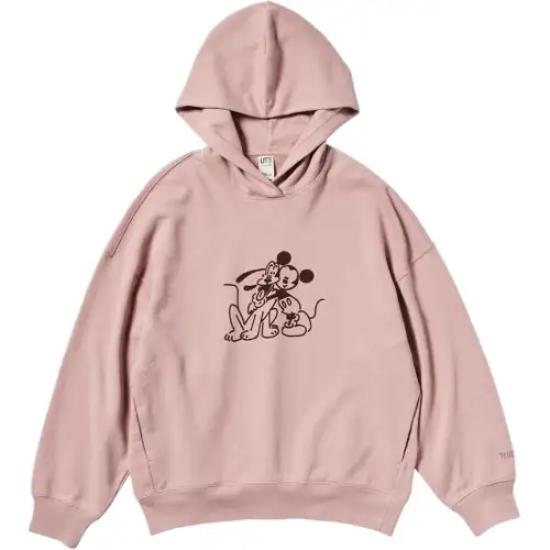 UNIQLO Yu Nagaba Sweatshirts Women's Pink Hooded Non Detachable Moderate Regular