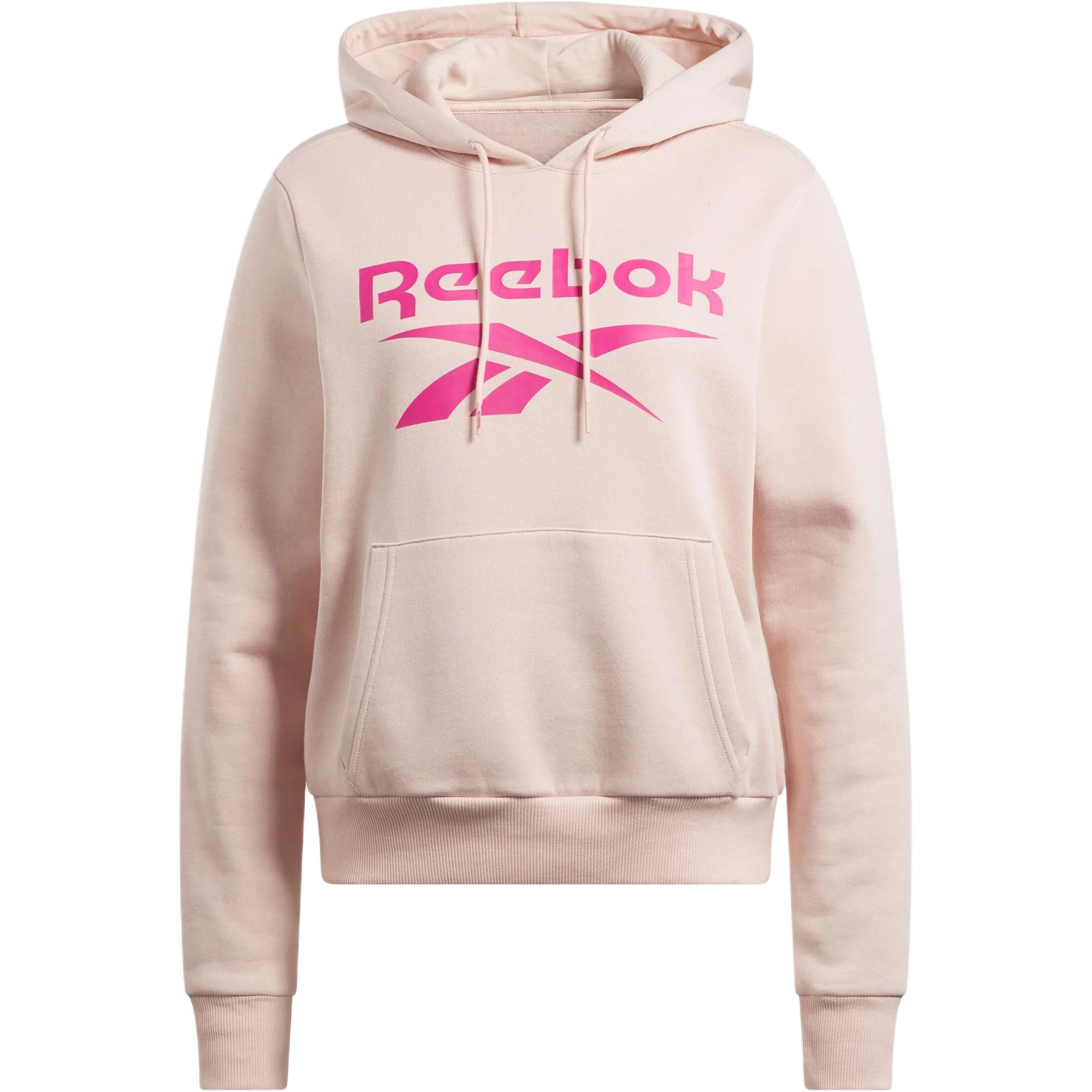 Reebok Identity Big Logo Fleece Hoodie Sweatshirt Women's Light Pink